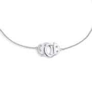 Handcuff Interlocking Anklet Ankle Bracelet Sterling Silver 9-10 Inch