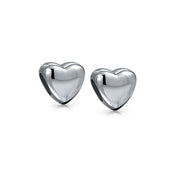 Set of 2 Simple Heart Bead Charm Sterling Silver for European Bracelet