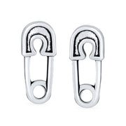 Small Support Refugees Safety Pin Stud Earrings .925Sterling Silver