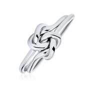 Unity Irish Celtic Knot Infinity Ring Double Band .925 Sterling Silver