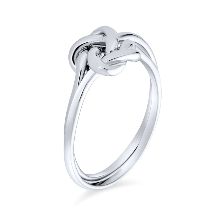 Unity Irish Celtic Knot Infinity Ring Double Band .925 Sterling Silver