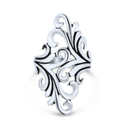 Western Jewelry Full Finger Armor Swirl Leaf Vine Ring Sterling Silver
