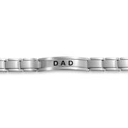Dad Daddy Name Plated Bicycle ID Bracelet Father Stainless Steel
