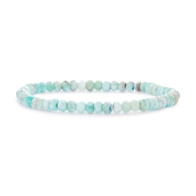 Mini Dainty Larimar Gemstone Bead Stackable Stretch Bracelet