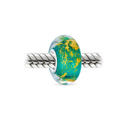 Set of 4 Murano Glass Charm Bead Blue Red Purple Green Gold Foil for Bracelet