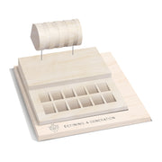 Wood 2-Tier Charm Bead, Ring, Stud Earring Organizer Fixture Jewelry