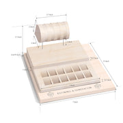 Wood 2-Tier Charm Bead, Ring, Stud Earring Organizer Fixture Jewelry