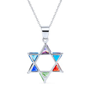 Star OF David Magen Jewish Pendant CZ Necklace .925 Sterling Silver
