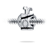 Set of 2 Golf Ball Golf Bag Clubs Charm Bead Sterling Silver for Bracelet