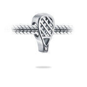 Set of 2 Sports Champion Trophy Dangle Tennis Racquet Charm Bead Sterling Silver