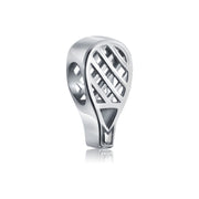 Set of 2 Sports Champion Trophy Dangle Tennis Racquet Charm Bead Sterling Silver