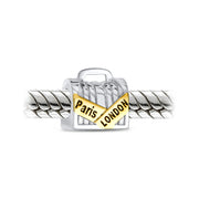 Set of 2 London Travel Suitcase Luggage Paris Eiffel Tower Dangle Charm Bead