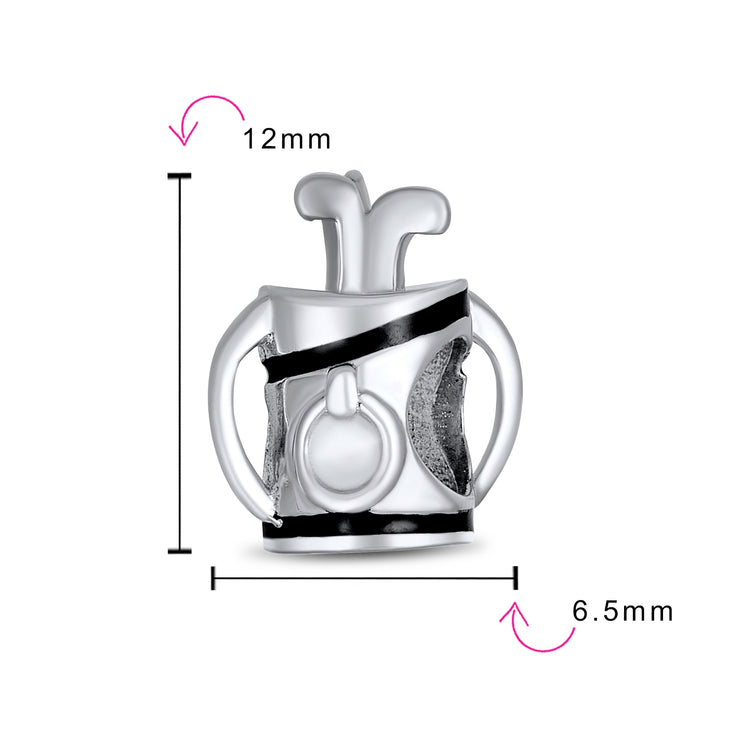 Set of 2 Golf Ball Golf Bag Clubs Charm Bead Sterling Silver for Bracelet