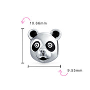 Set of 3 Koala Panda, Elephant, Foxy Lady Animal Fox Charm Bead Sterling Silver
