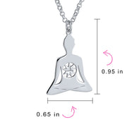 Mediation Celestial Fairy Star Heptagram Buddha Pendant Necklace in Sterling Silver