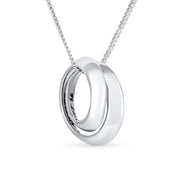 Inspirational Mantra Infinity Circle Pendant Necklace Sterling Silver for Teens