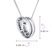 Inspirational Mantra Infinity Circle Pendant Necklace Sterling Silver for Teens