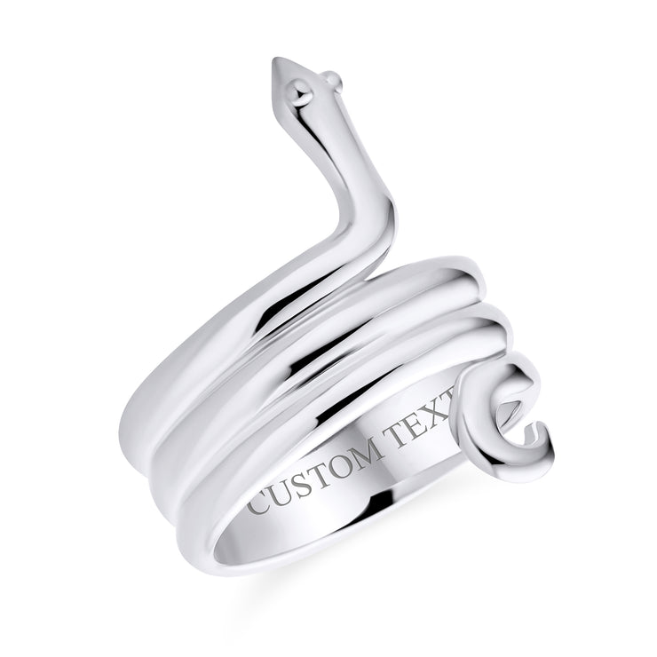 Reptile Egyptian Stack Wrap Coil Snake Serpent Ring Polish 925 Silver