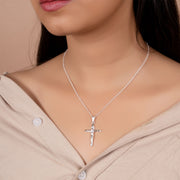 Unisex Religious INRI Jesus Crucifix Cross Pendant Necklace .925 Silver