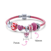 I LOVE YOU Hand Sign Heart Beads Multi Charm Bracelet Sterling Silver 6.5-9 Inch