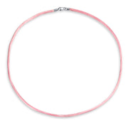 Pink Satin Silk Cord Necklace with Silver Lobster Clasp for Men Multiple Lengths