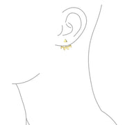 Triangle Ear Jacket Earrings Gold Plated Sterling Silver