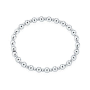 Modern Classic Polished 3-5MM Ball Bead Stretch Bracelet in Sterling Silver