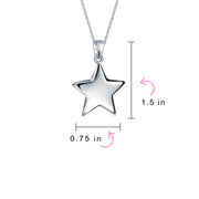 Minimalist Alphabet Star Pendant Necklace in Sterling Silver - USA Patriotic Style