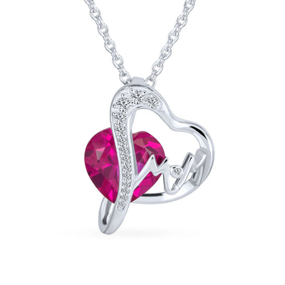 Pink Crystal Twisting Pave Infinity Hearts Mom Pendant .925Sterling