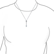 Arrow Pendant Necklace Heart Cubic Zirconia Sterling Silver Necklace