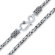 Bali Byzantine Chain Necklace 3 MM Oxidized Sterling Silver 16,18,20"