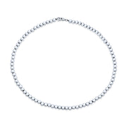 Traditional Sterling Silver 6MM Bead Strand Necklace for Teens Shiny Polished