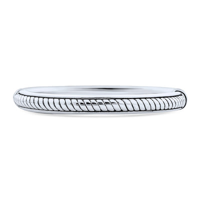 Bali Singaraja Weave Bangle Bracelet in Oxidized Sterling Silver, 7.5 Inch