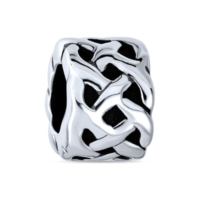 Irish Celtic Love Knot Charm Bead Silver Spacer for European Bracelets Couples