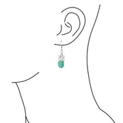 Celtic Love Knot Bezel Turquoise Dangle Western Earrings .925 Silver