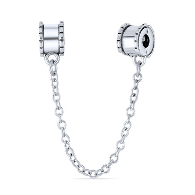 Handcuff Chain Spacer Clasp Stopper Bead Charm .925 Sterling Silver