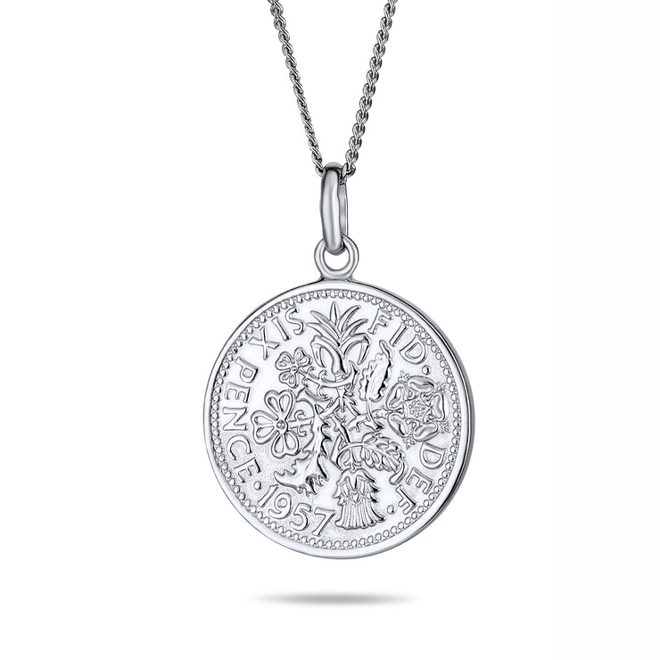 Circle Medallion Pendant 1957 Special Queen Elizabeth Coin Necklace