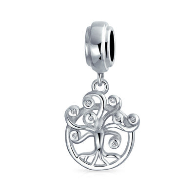 Family Dreamer Wishing Tree Of Life Dangle Bead Charm Sterling Silver