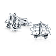 Attorney Judge Lawyer Scales of Justice Libra Cufflinks .925 Silver