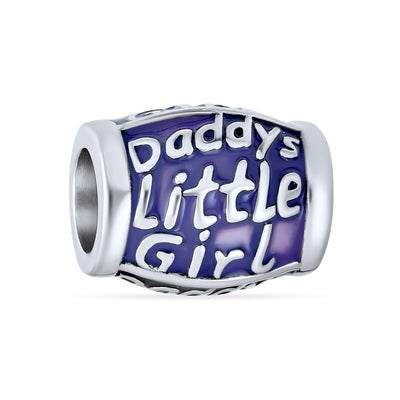 Daddy's Little Girl Charm Bead Sterling Silver for European Bracelet