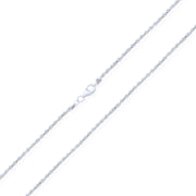 Rope Diamond Cut Link Chain 040 Gauge Sterling Silver Made In Italy