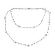 Fashion Extra Long Multi Wrap Simulated Pearl Strand Necklace 63 Inch Length