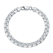 Solid Heavy Strong Franco Square Link Chain Bracelet Sterling Silver