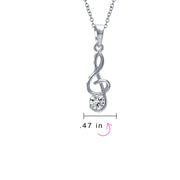 Music Teacher Student Treble Clef Pendant Necklace in Sterling Silver