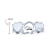 Silver Ring: BFF Friendship Open Heart Eternity Band Promise Ring in Sterling