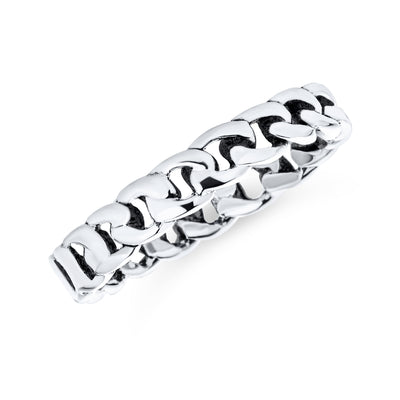 Unisex Braided Celtic Eternity Band Knot Sterling Silver Ring