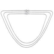 Set of 3 Strong Silver Tone Stainless Steel Snake Chain Necklace 16, 18 & 20Inch