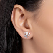 Set of 2 Nautical Ocean Marine Life Lobster and Octopus Stud Earrings Silver