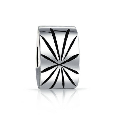 Sterling Silver Geometric Clasp Spacer Charm for European Bracelets