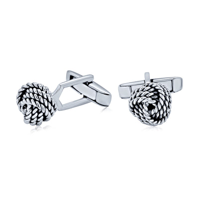 Twist Love Knot Braided Cable Ball Shirt Cufflink for Men Executive Gift